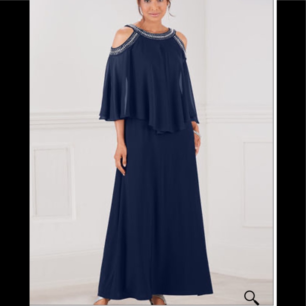 🎁NWT. R&M Richards Beaded Cold Shoulder Dress 8